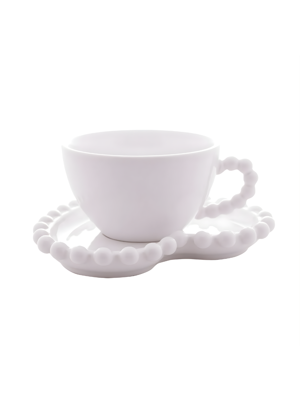 XICARA P/CHA DE PORCELANA C/PIRES CORAÇÃO BEADS BRANCO 210ML WOLFF 56813