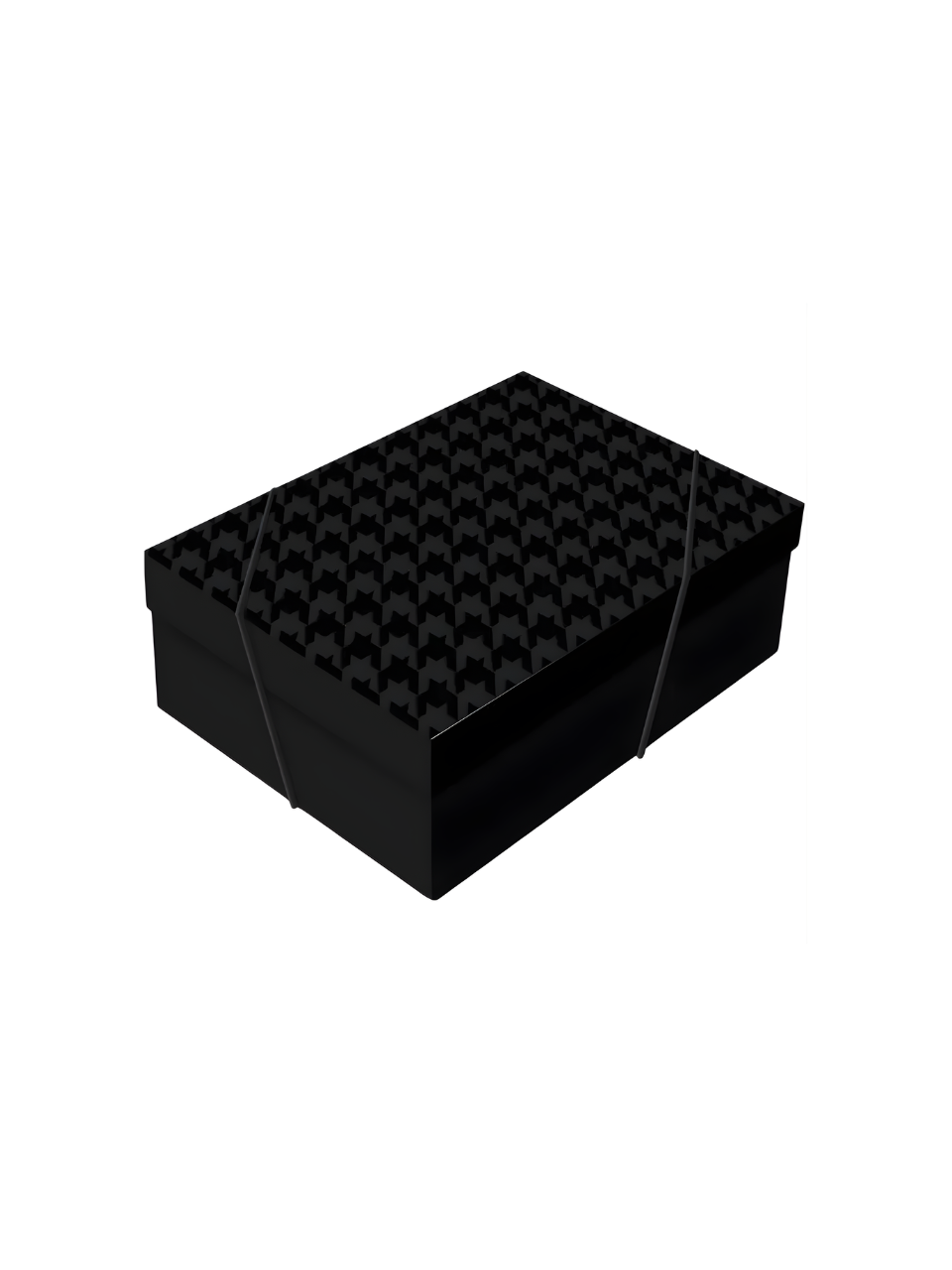 EMBALAGEM C/TAMPA RELEVO TWEED PRETO P 24CM X 18CM X 8CM 7899233347678