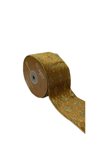 FITA ARAMADA VELUDO C/ COSTURA C/GLITTER (BEGE DOURADO) 6,3cmX9,14m (FLORARTE) Vol. 1 a 7,24 a 26 - 7893979988577 REF 56576-003