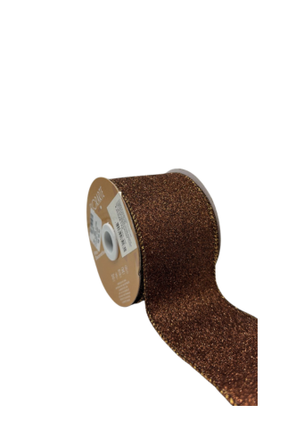 FITA ARAMADA GLITTER C/COSTURA (COBRE) 6,3cmX9,14m (FLORARTE) Vol. 1 a 7,24 a 26 - 7890880851631 REF 93864-005