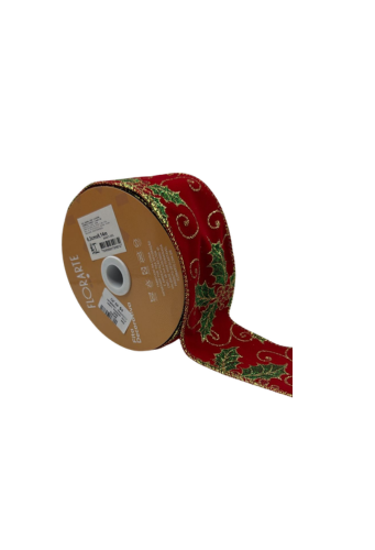 FITA ARAMADA LINHO C/COSTURA (VERMELHO DOURADO) 6,3cmX9,14m (FLORARTE) Vol. 1 a 7,24 a 26 - 7890880799872 REF 89607-001