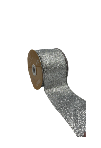 FITA ARAMADA GLITTER C/COSTURA (PRATA) 6,3cmX9,14m (FLORARTE) Vol. 1 a 7,24 a 26 - 7890880851655 REF 93864-006