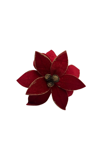H.BICO DE PAPAGAIO NATAL AVELUDADO RUSTICO. (VERMELHO) 25cm 30d 11P (FLORARTE) Vol. 1 a 5 -7890880687827 REF 99923-001