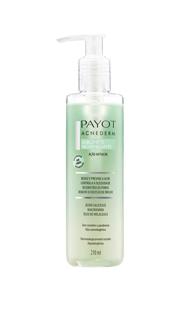  SABONETE LÍQUIDO HIGIENIZANTE FACIAL ACNEDERM 210ML - PAYOT 