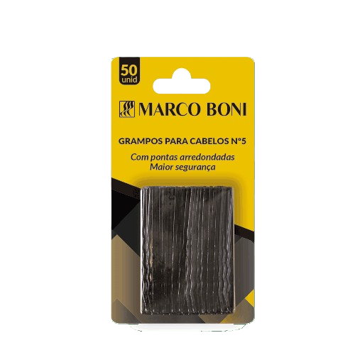 GRAMPOS PARA CABELO PRETO N 5 COM 50 UNIDADES- MARCO BONI