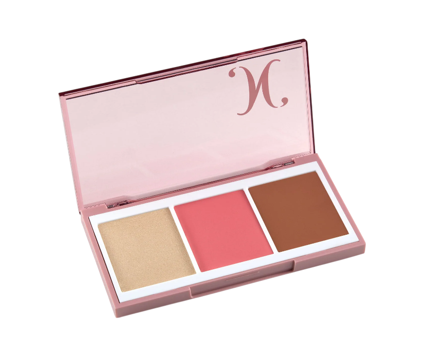 PALETA CREMOSA NATURAL FACE - ILUMINADOR, BLUSH E CONTORNO - COR LILY- NATHALIA CAPELO 