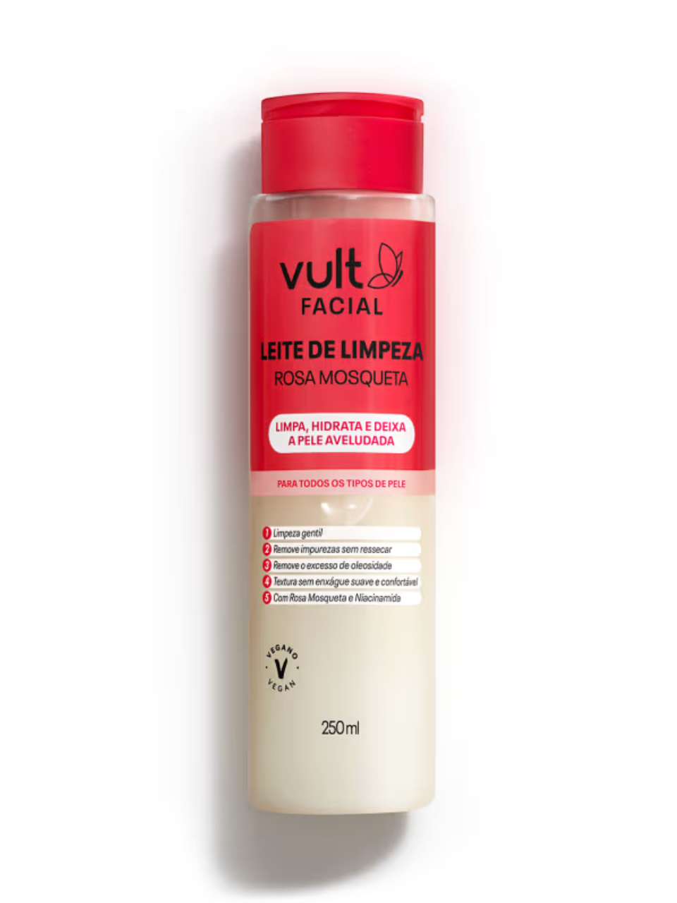 Leite de Limpeza Facial Vult Rosa Mosqueta 250ml