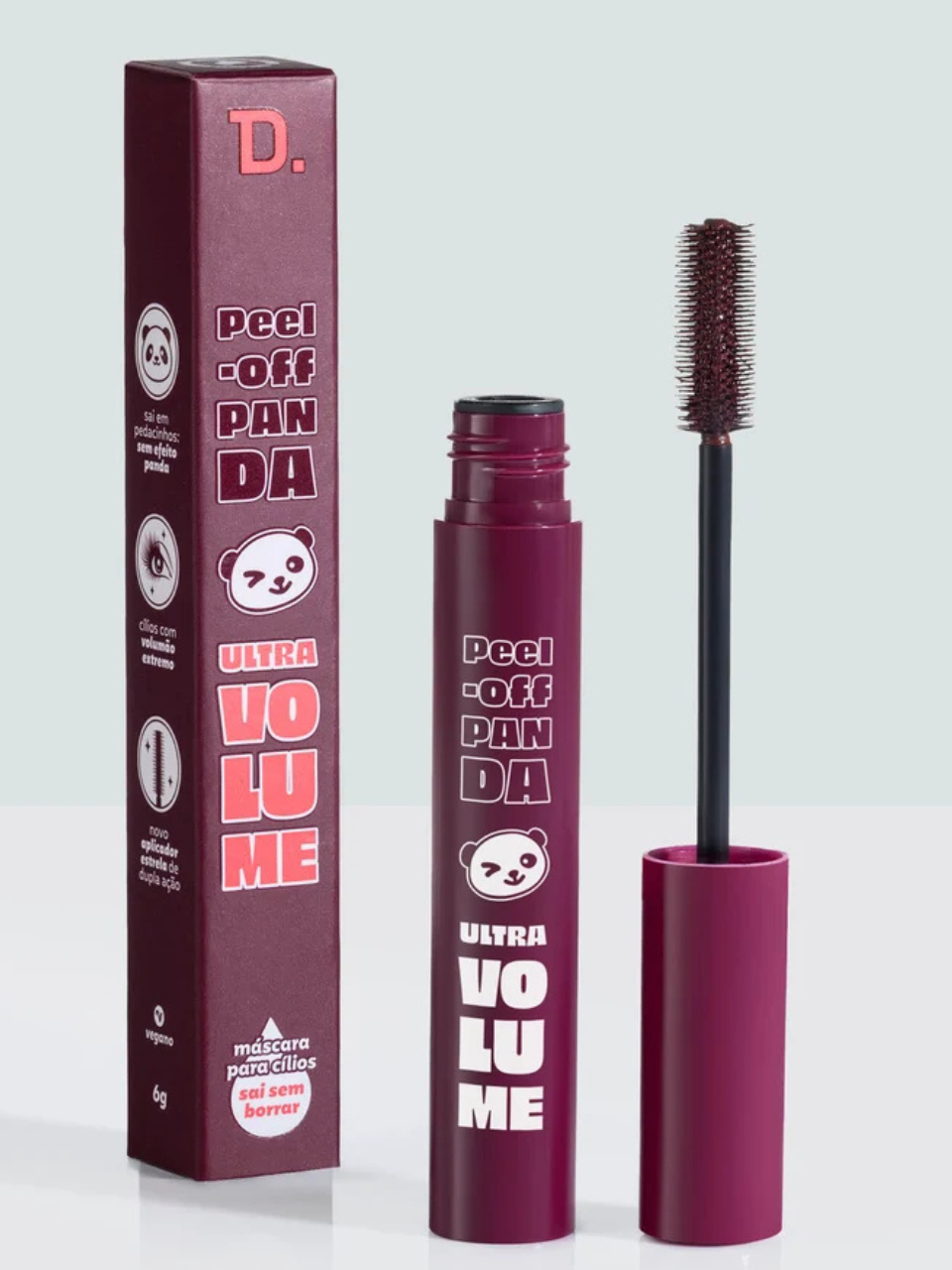 MÁSCARA PARA CÍLIOS PEEL-OFF PANDA ULTRA VOLUME – MARSALA