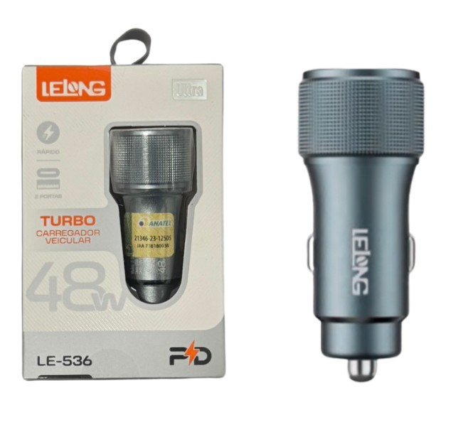 FONTE VEICULAR 2USB 48W LELONG