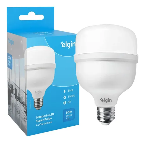 LÂMPADA BULBO LED T 50W BIVOLT 6500K LD ELGIN