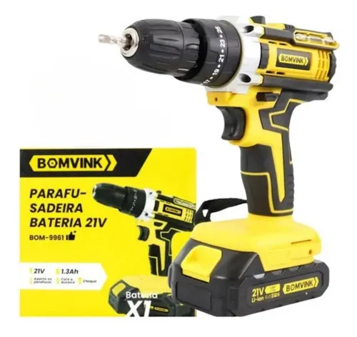 PARAFUSADEIRA FURADEIRA 21V BIVOLT BOMVINK