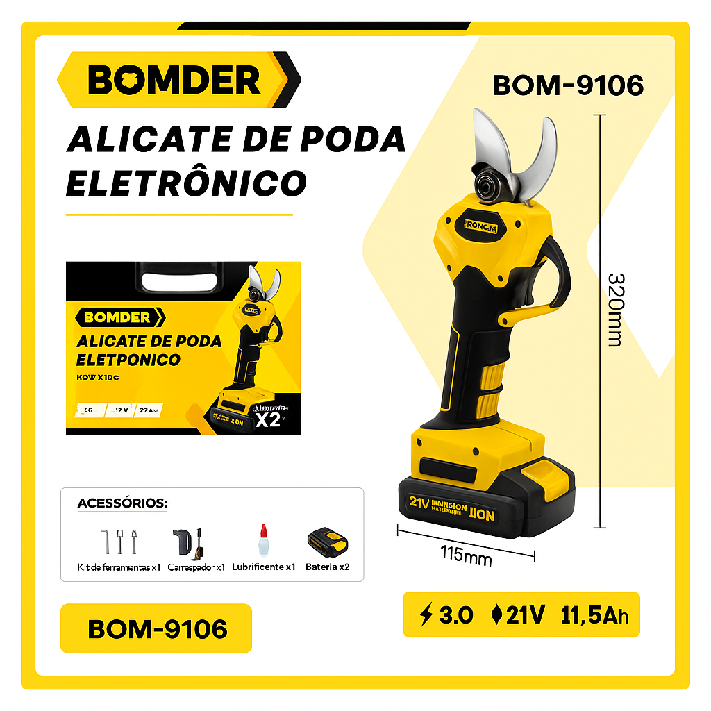 ALICATE DE PODA ELETRÔNICO BOMDER