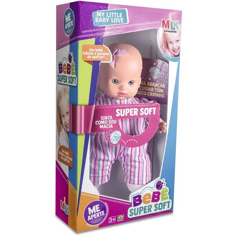 BONECA BEBÊ SUPER SOFT 30CM - MILK