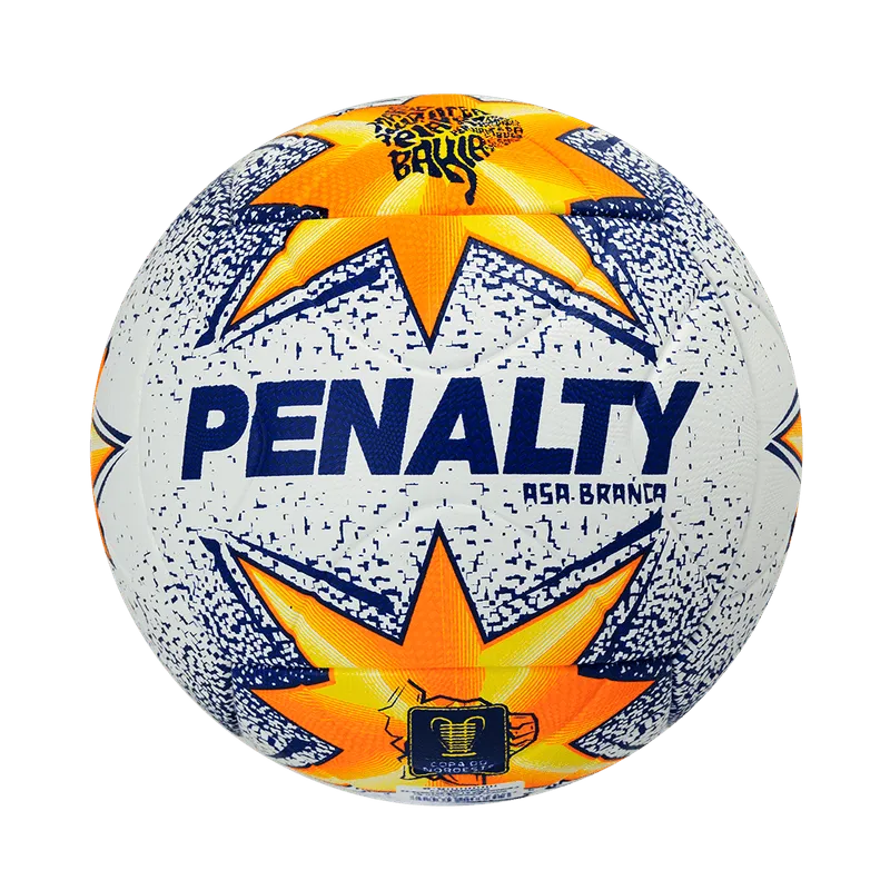 BOLA DE FUTEBOL DE CAMPO ASA BRANCA R2 XXV BRANCA, AZUL E LARANJA - PENALTY
