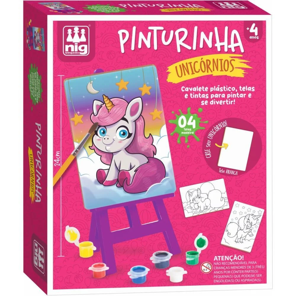BRINQUEDO PARA COLORIR KIT PINTURINHA UNICÓRNIOS - NIG BRINQUEDOS