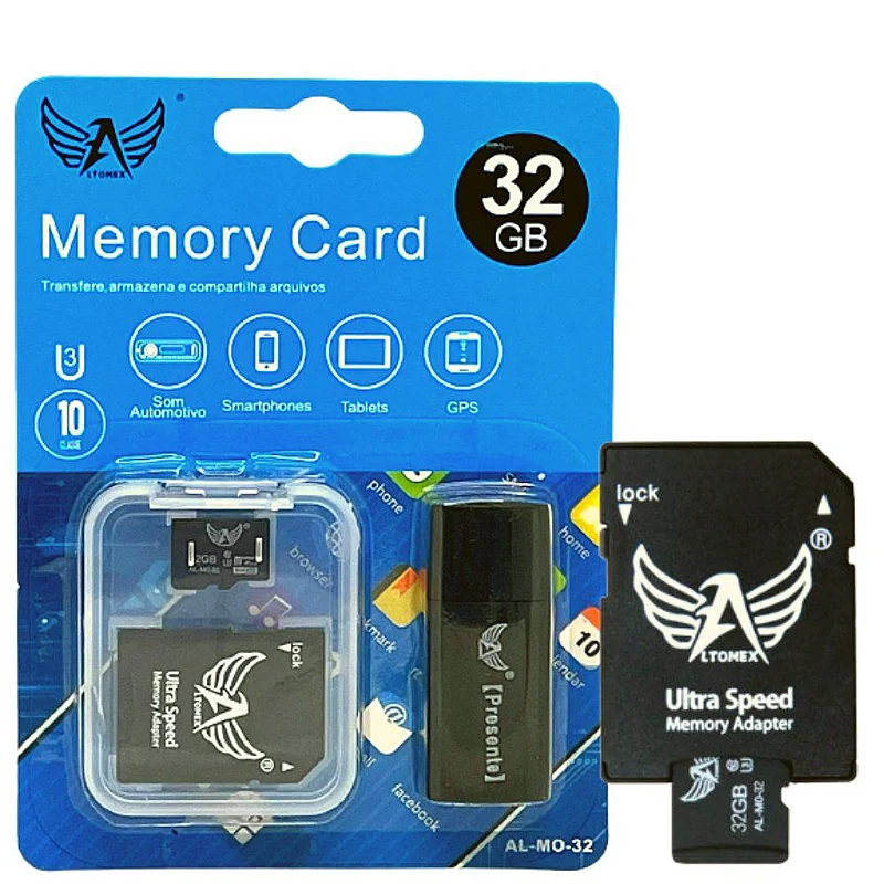 CARTÃO DE MEMÓRIA 32GB COM ADAPTADOR ALTOMEX 