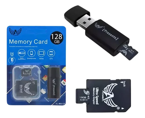 CARTÃO DE MEMÓRIA COM ADAPTADOR 128GB ALTOMEX 