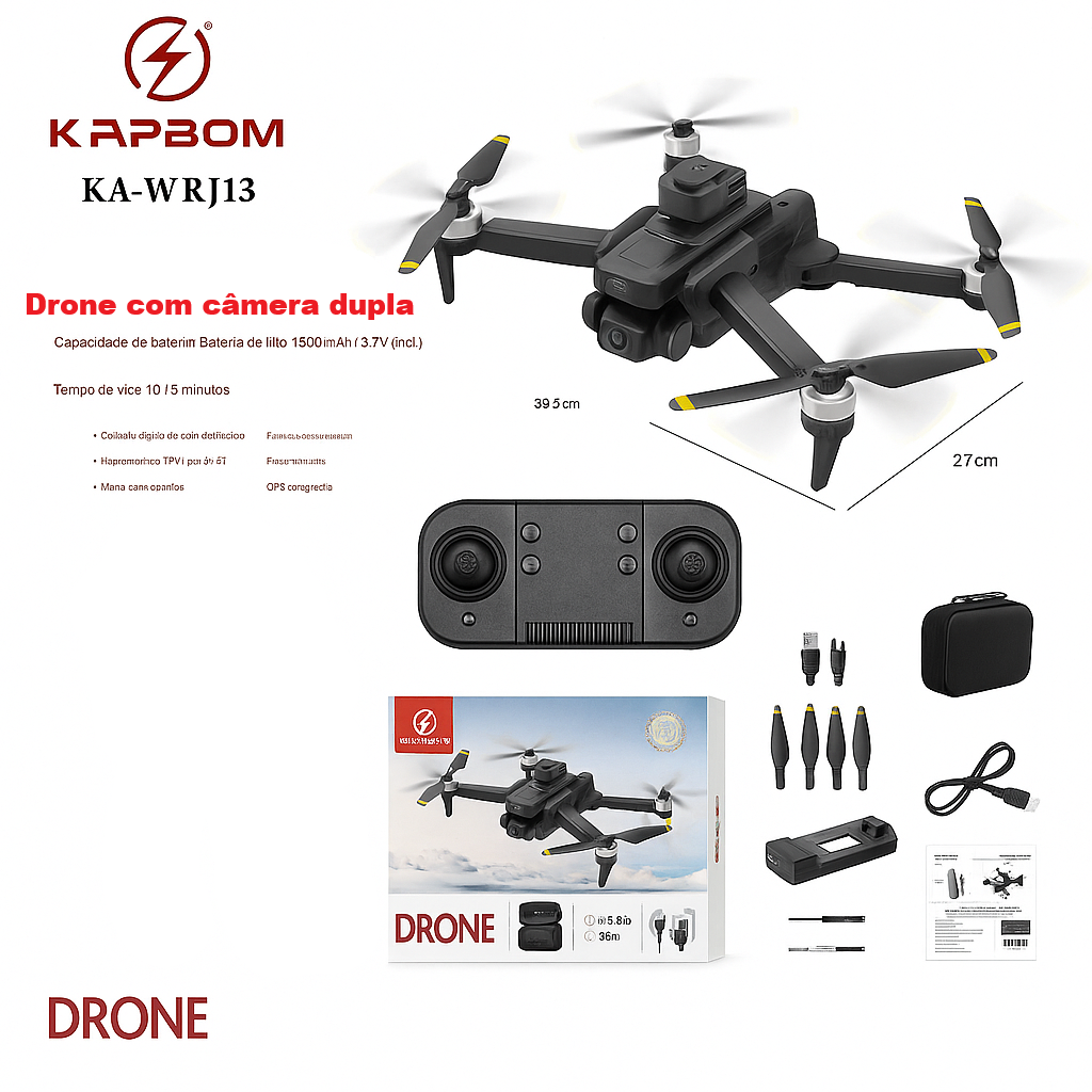 DRONE COM CÂMERA DUPLA KAPBOM