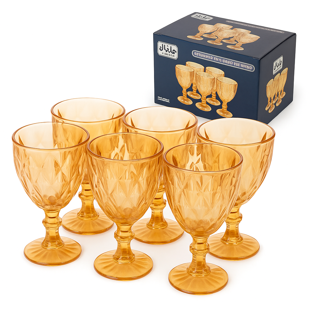 CONJUNTO TAÇAS DIAMOND GOLD 325ML THIKA