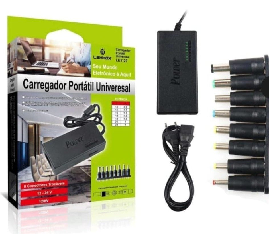 FONTE UNIVERSAL DE CARREGAMENTO PARA NOTEBOOK LEHMOX