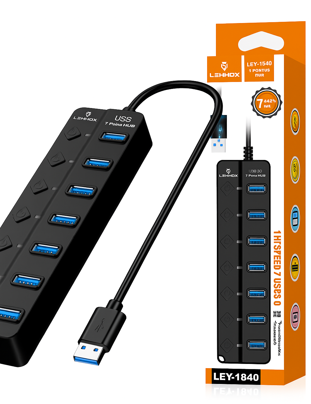 HUB USB 3.0 7 PORTAS LEHMOX