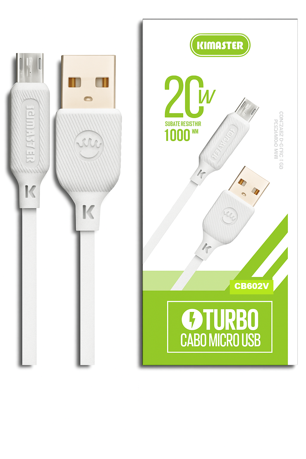 CABO USB V8 TURBO 20W 1M KIMASTER 