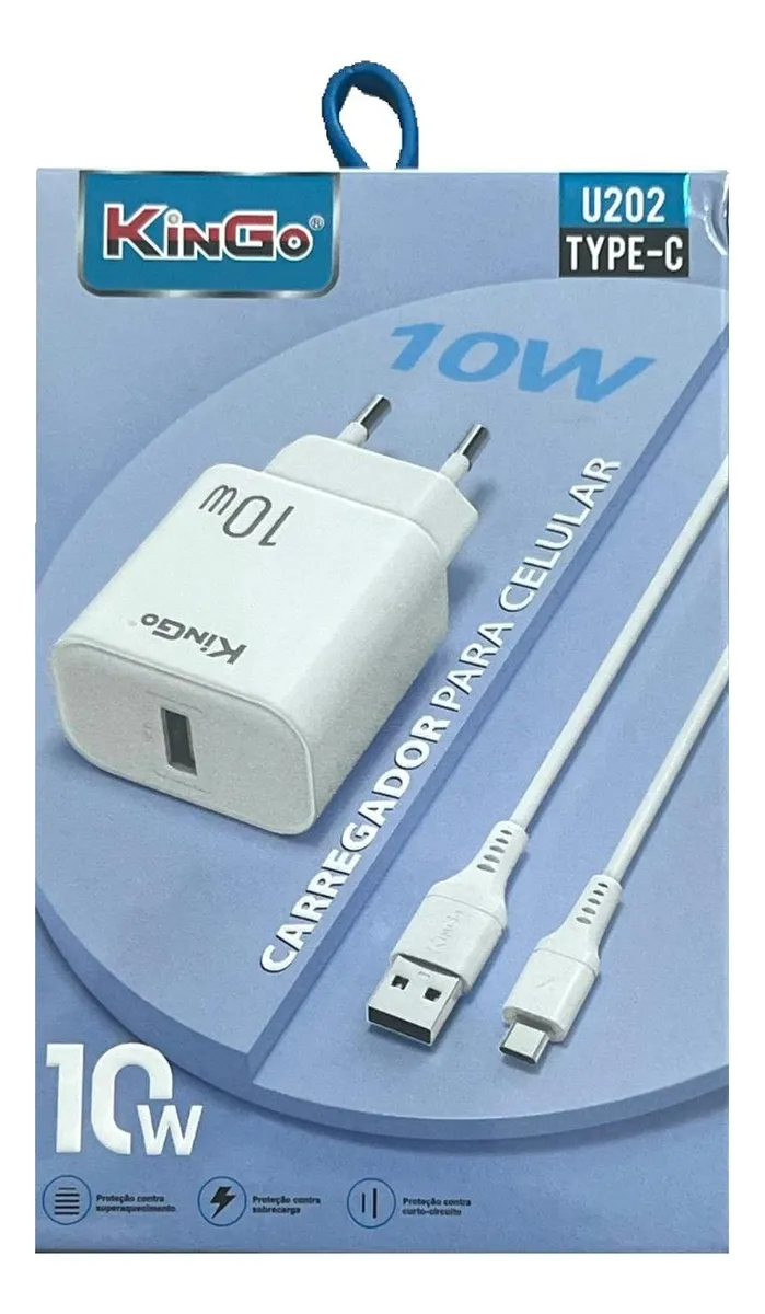 CARREGADOR USB TIPO 10W KINGO