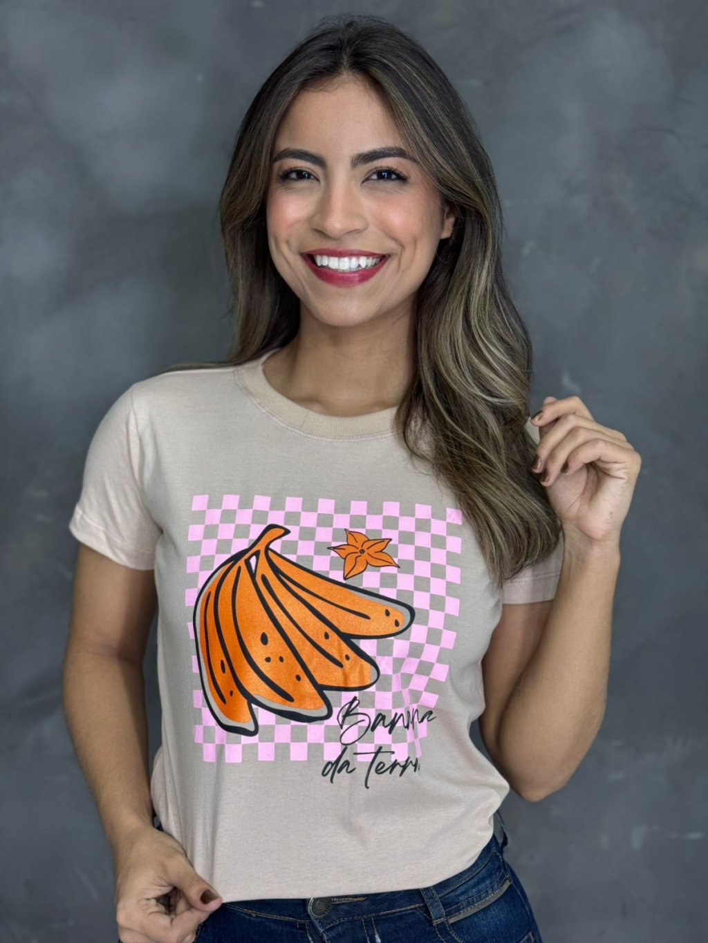  Tshirt silcada Banana- Nude