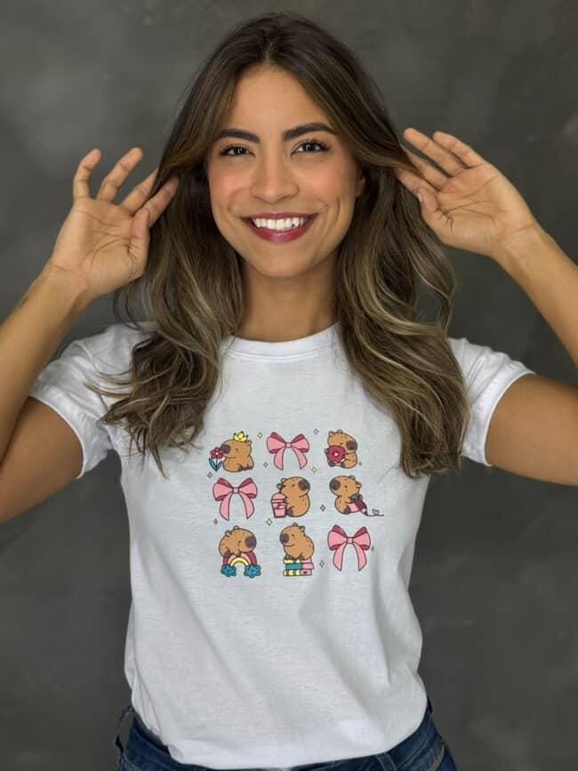Tshirt silcada capivara cor branca 