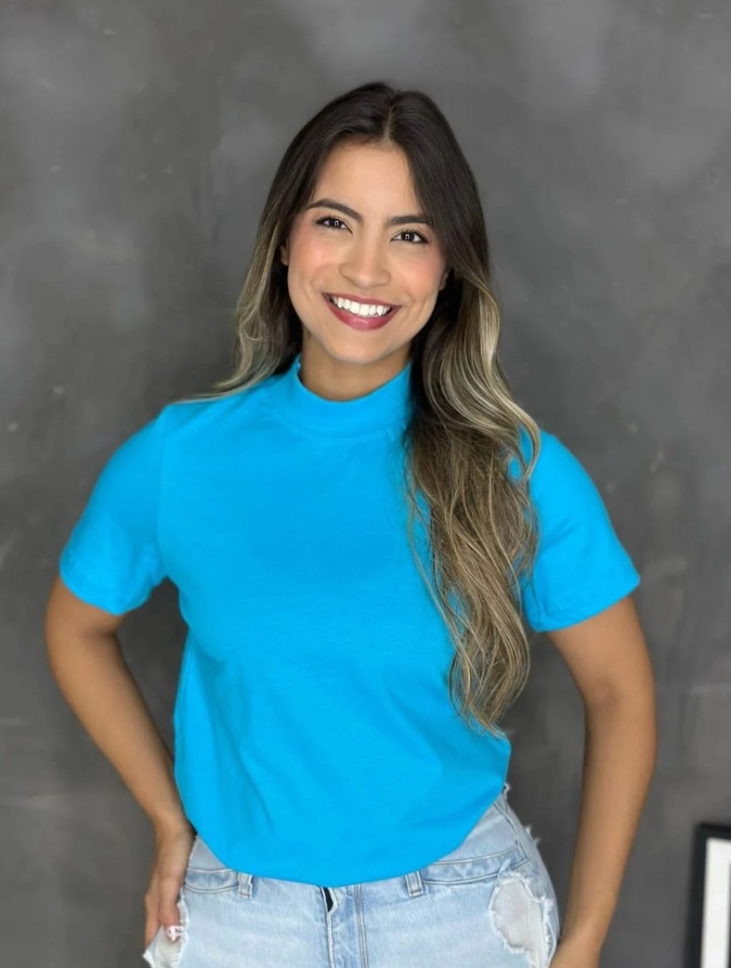 Gola alta - Azul turquesa 