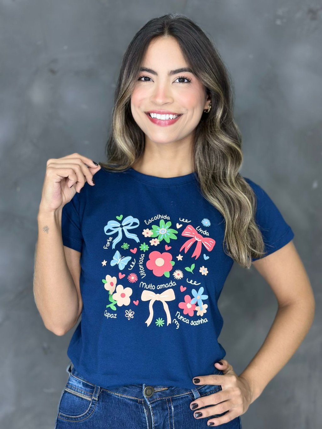 Muito amada / azul marinho