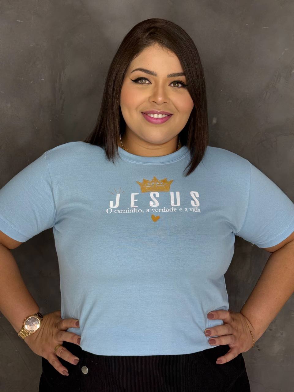 Jesus o caminho , a verdade e a vida / Azul bebê 