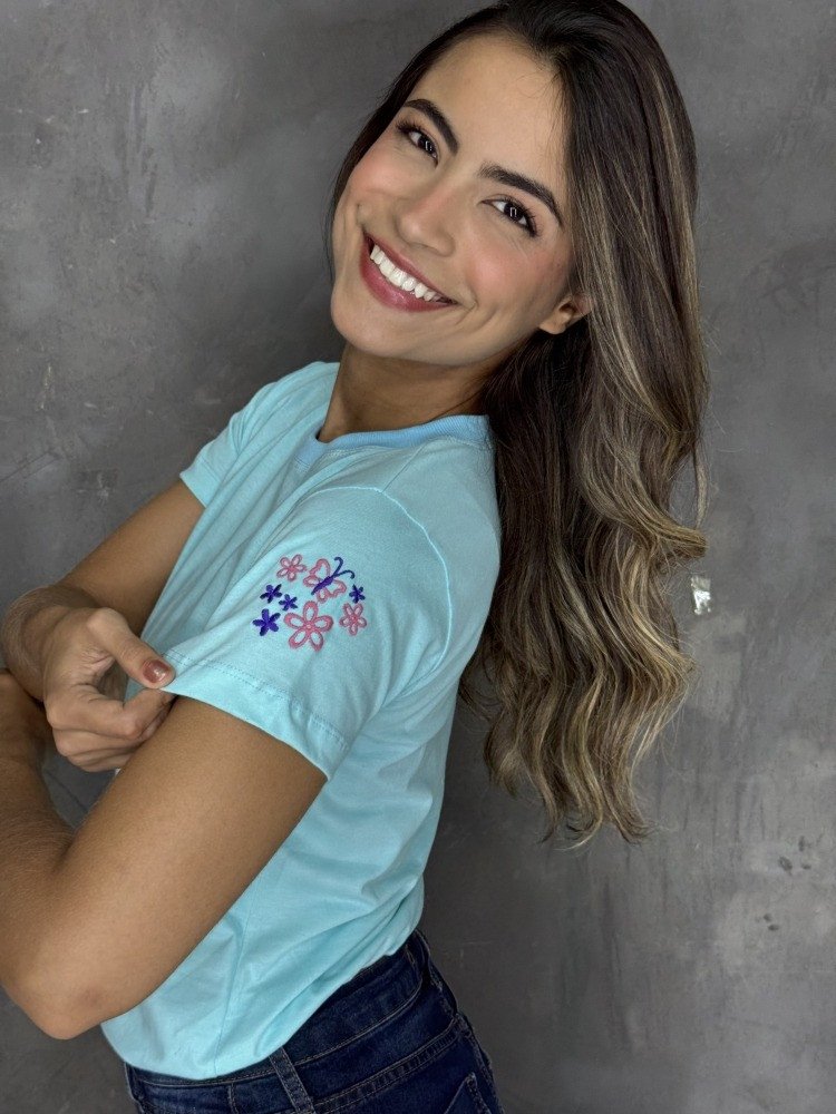 Flores / verde bebê 