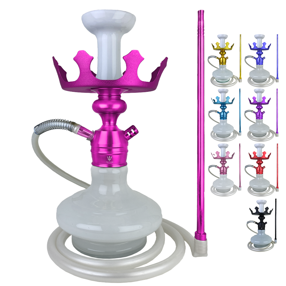 Narguile Completo Triton Zip Coroa + Mang anti chama completa + aladin Colorido - branco