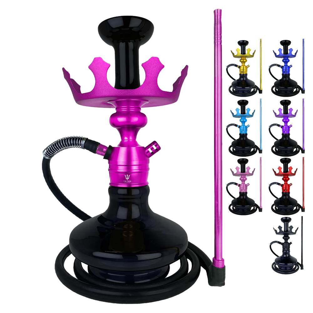 Narguile Completo Triton Zip Coroa + Mang anti chama completa + aladin Colorido - Preto