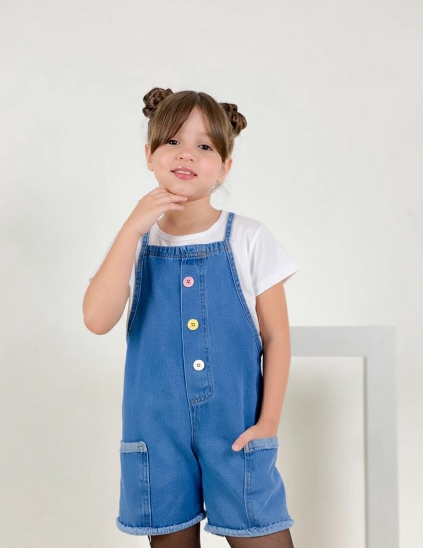 MACAQUINHO JEANS C/ 3 BOTÕES  