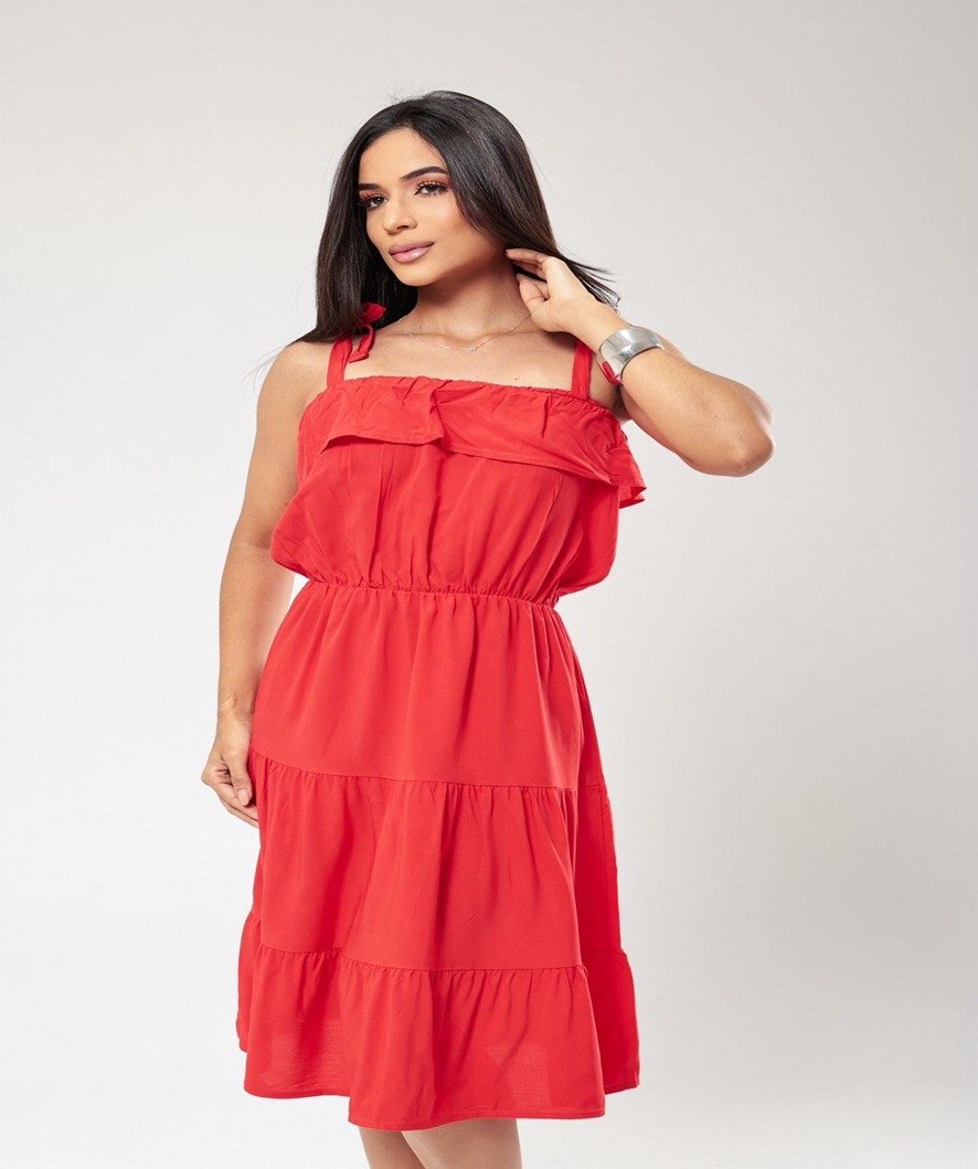 VESTIDO VISCOSE CUR 3 MARIAS REF: 8800🔴