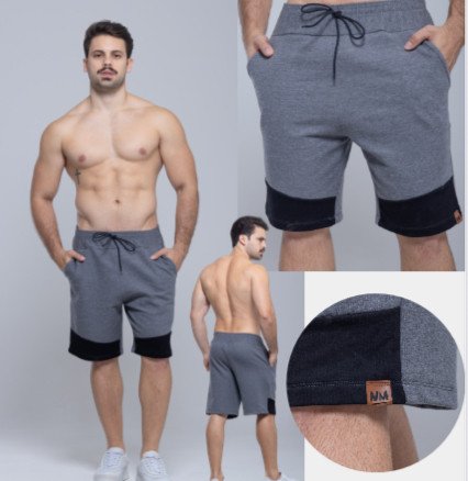 SHORT MOLETON C/ DETALHE NA FRENTE  REF:2014