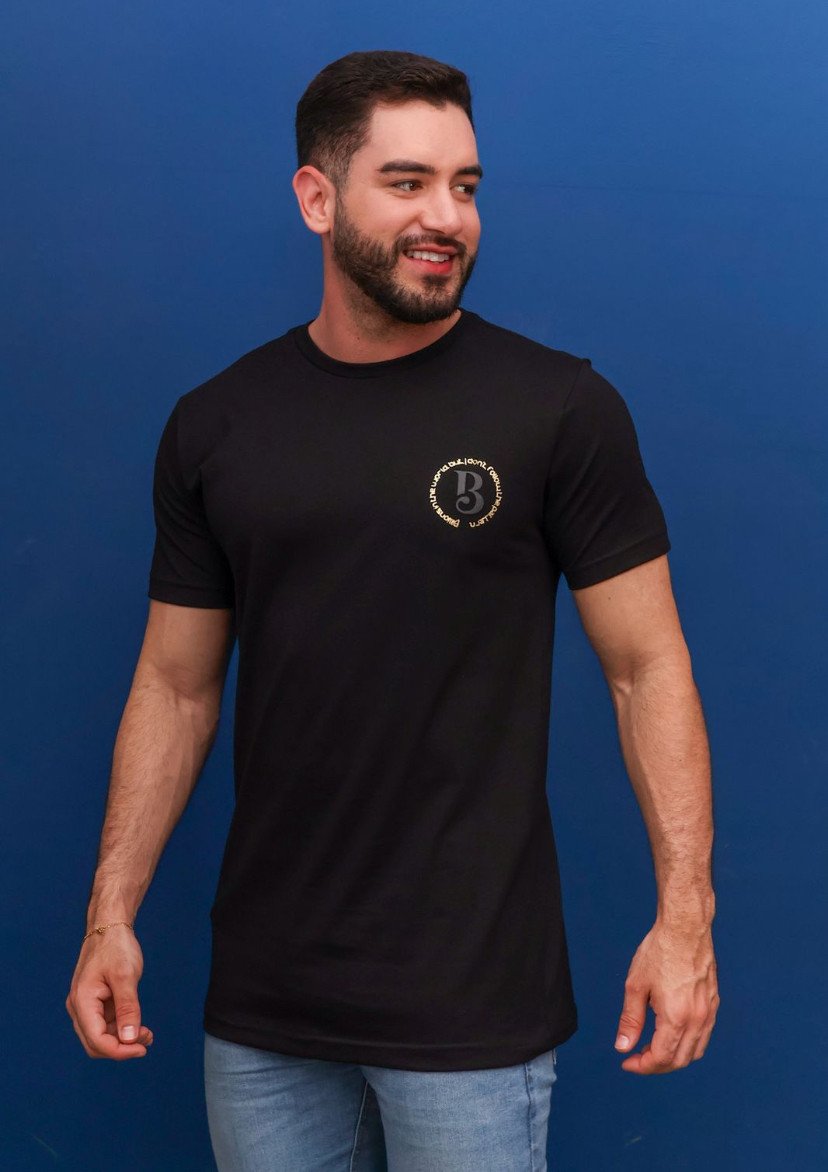 CAMISA MASCULINA GOLA CARECA ESTAMPADA REF:A49