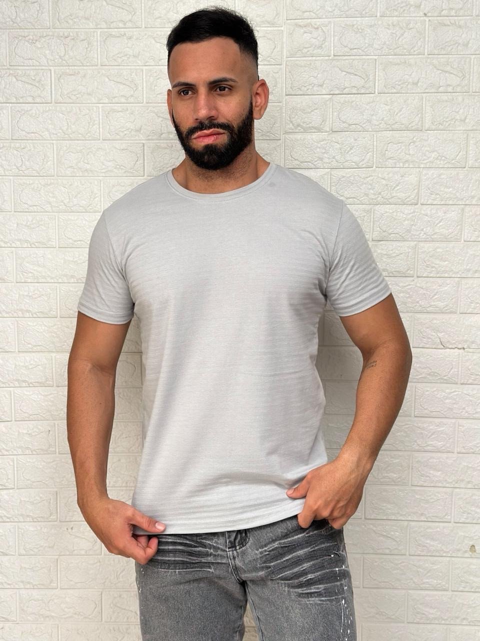 CAMISA MASCULINA GOLA CARECA TEXTURA REF:R3