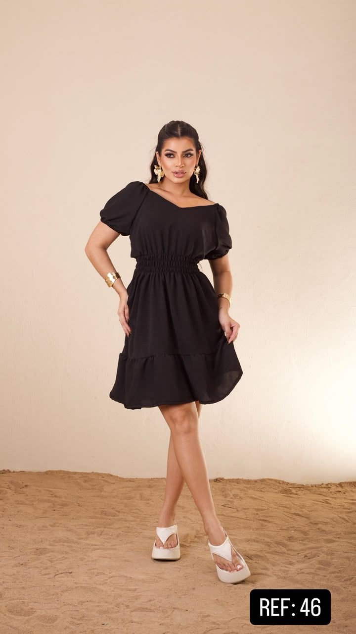 VESTIDO MANGUINHA DUNA REF:46 