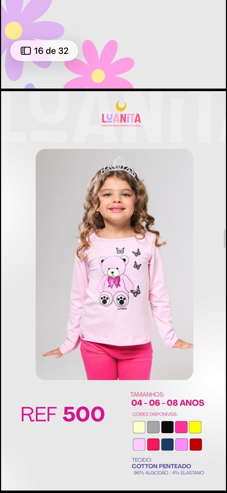BLUSA MANGA LONGA INFANTIL RED: PDR3