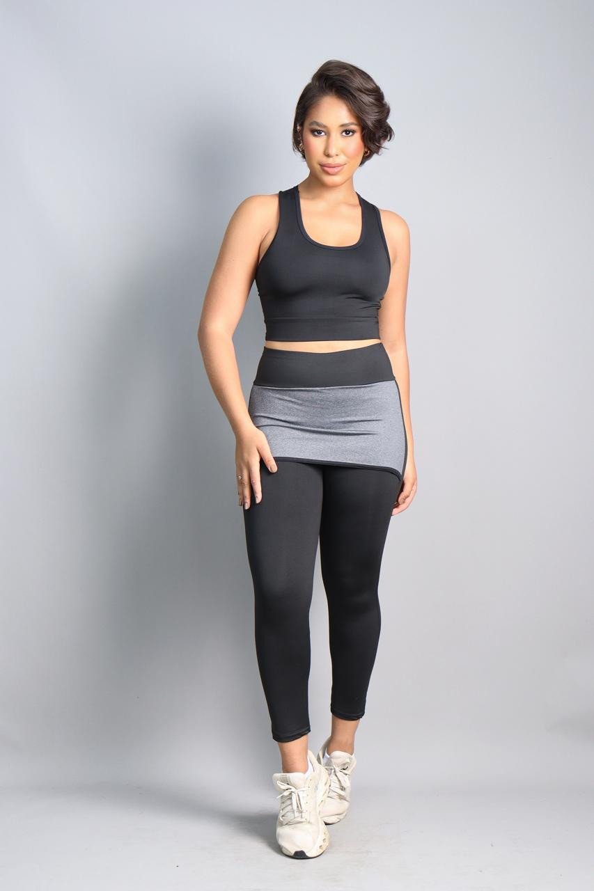CONJUNTO DE ACADEMIA CALÇA/SAIA REF: K3L 