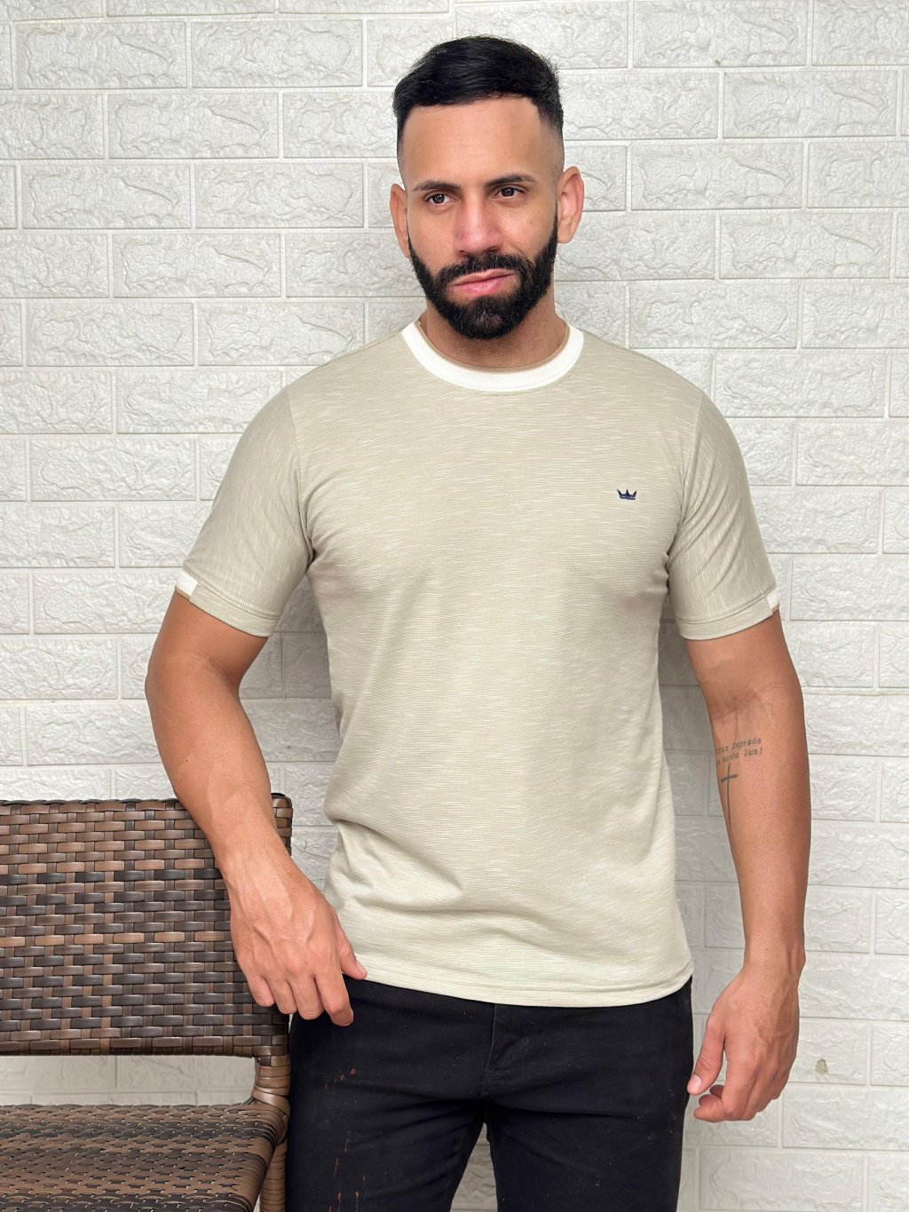 CAMISA GOLA CARECA C/ PUNHO REF: D57