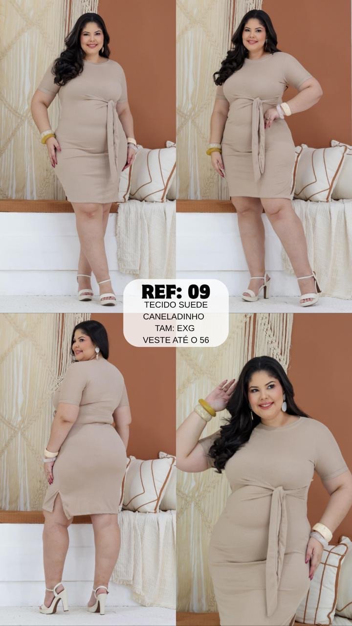 VESTIDO CANELADINHO PLUS REF:.09