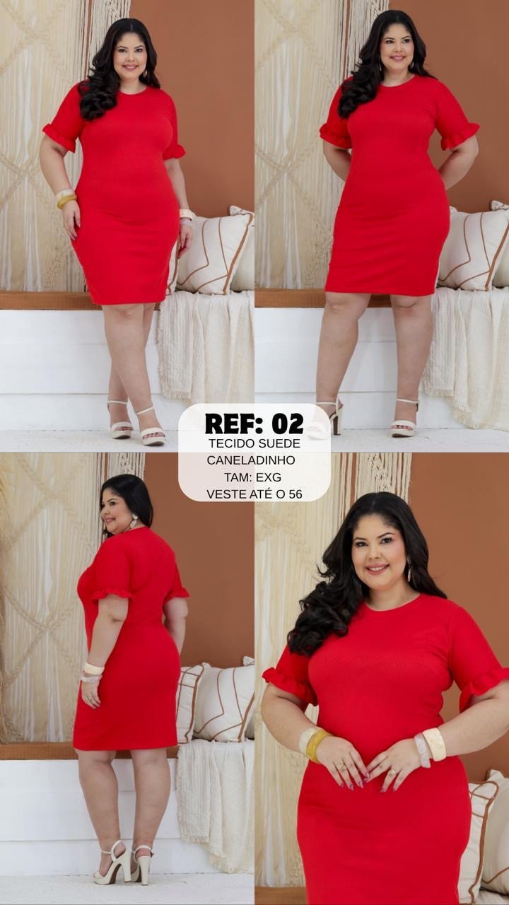VESTIDO CANELADINHO PLUS REF:.02