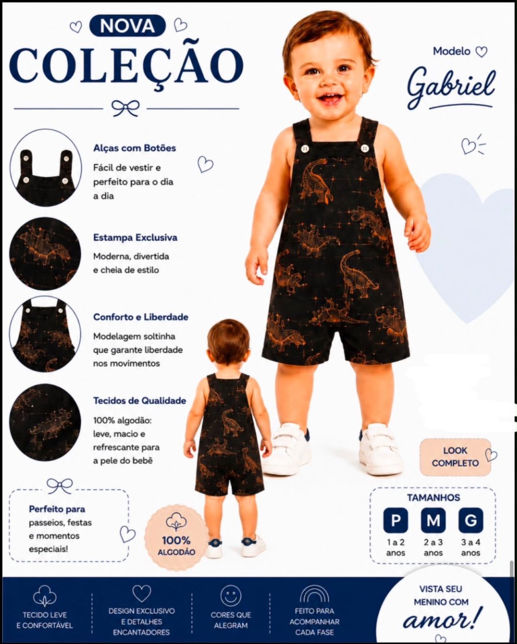 MACACÃO BABY GABRIEL MASCULINO REF:N3 