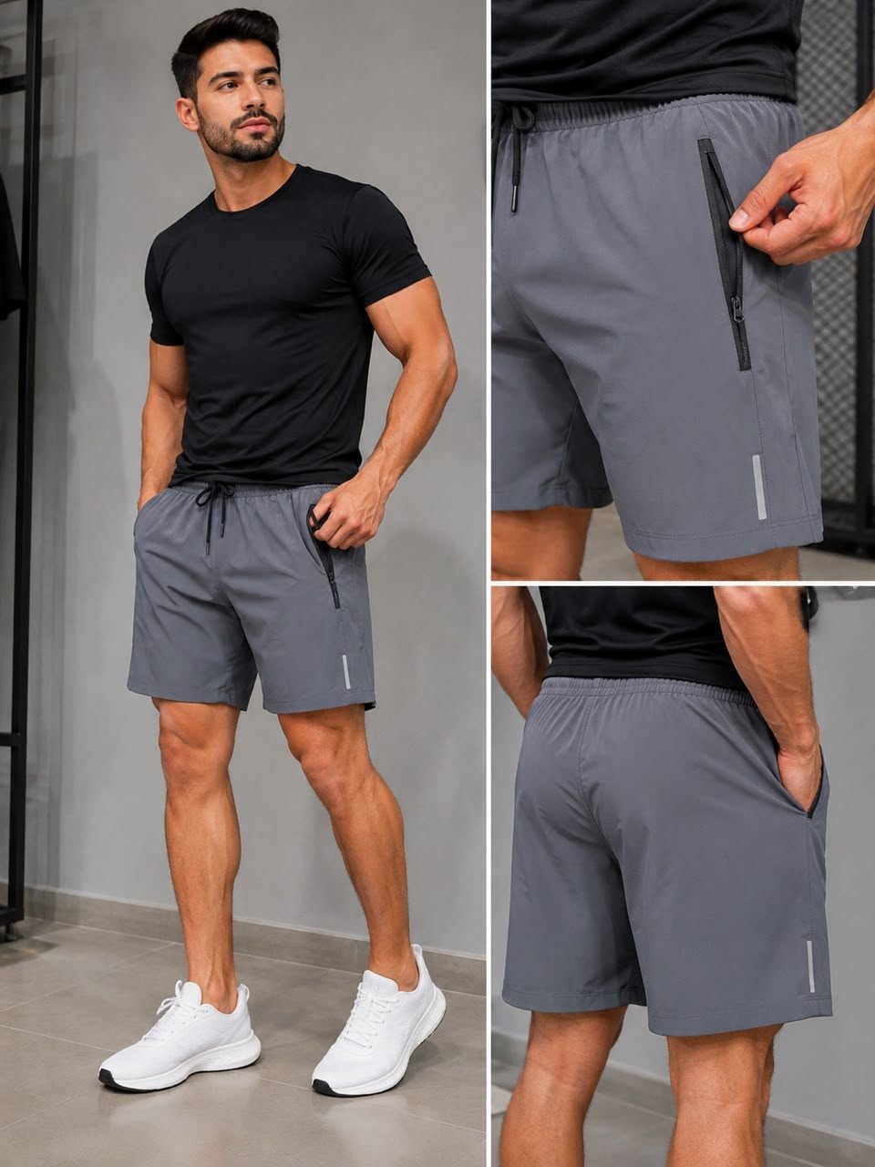 SHORT TACTEL ELASTANO C/ZIPER REF:778