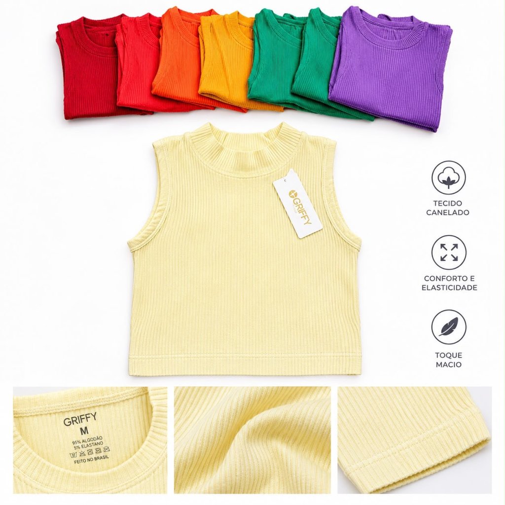 BLUSA CANELADA FEMININA GOLA ALTA REF:222