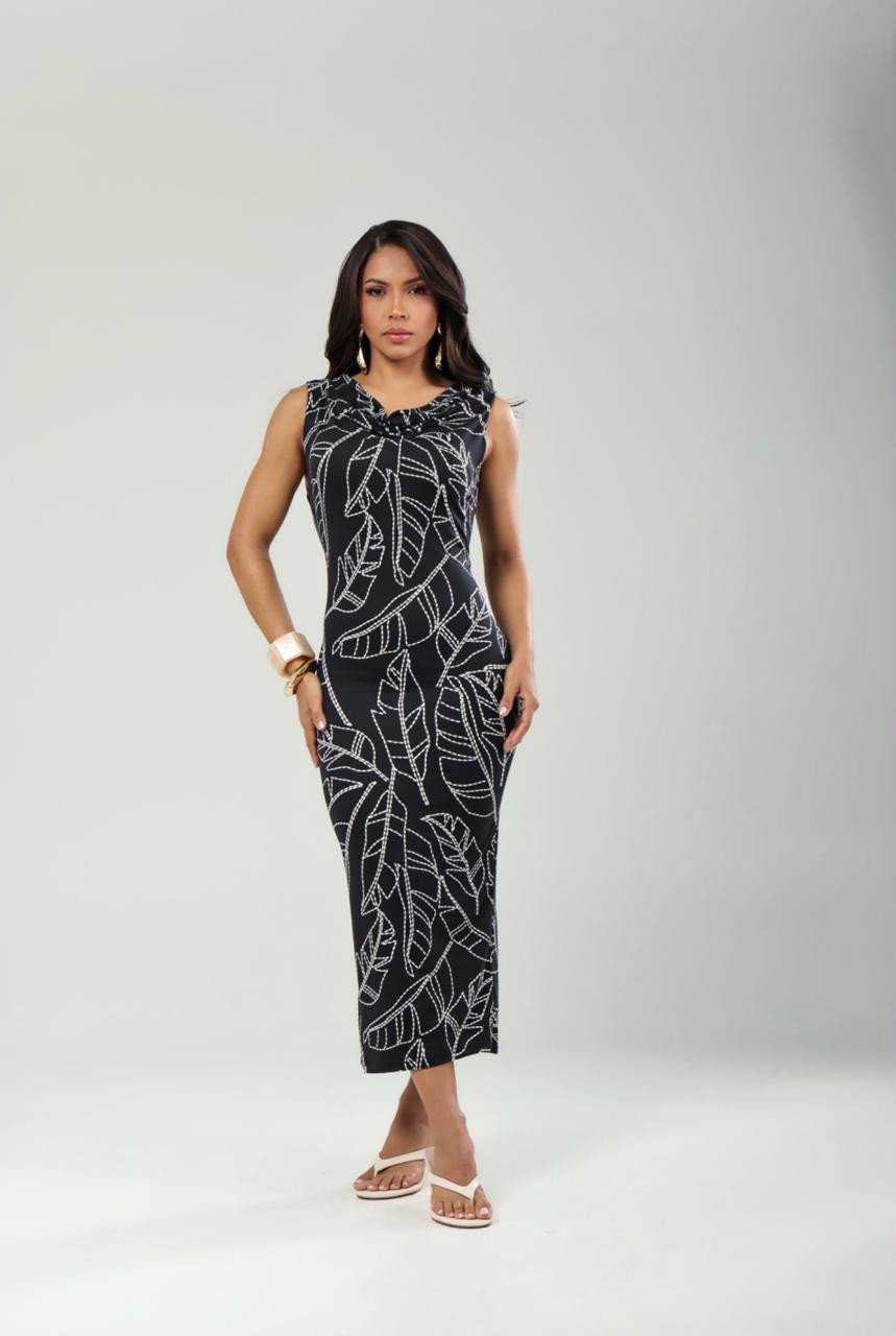 Vestido Longo Estampado Suede REF: G3L04